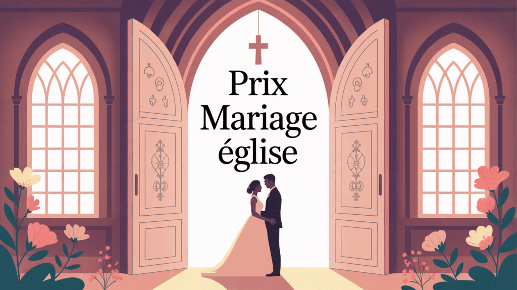 Illustration mariage à l’église France, prix église mariage