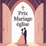 Illustration mariage à l’église France, prix église mariage