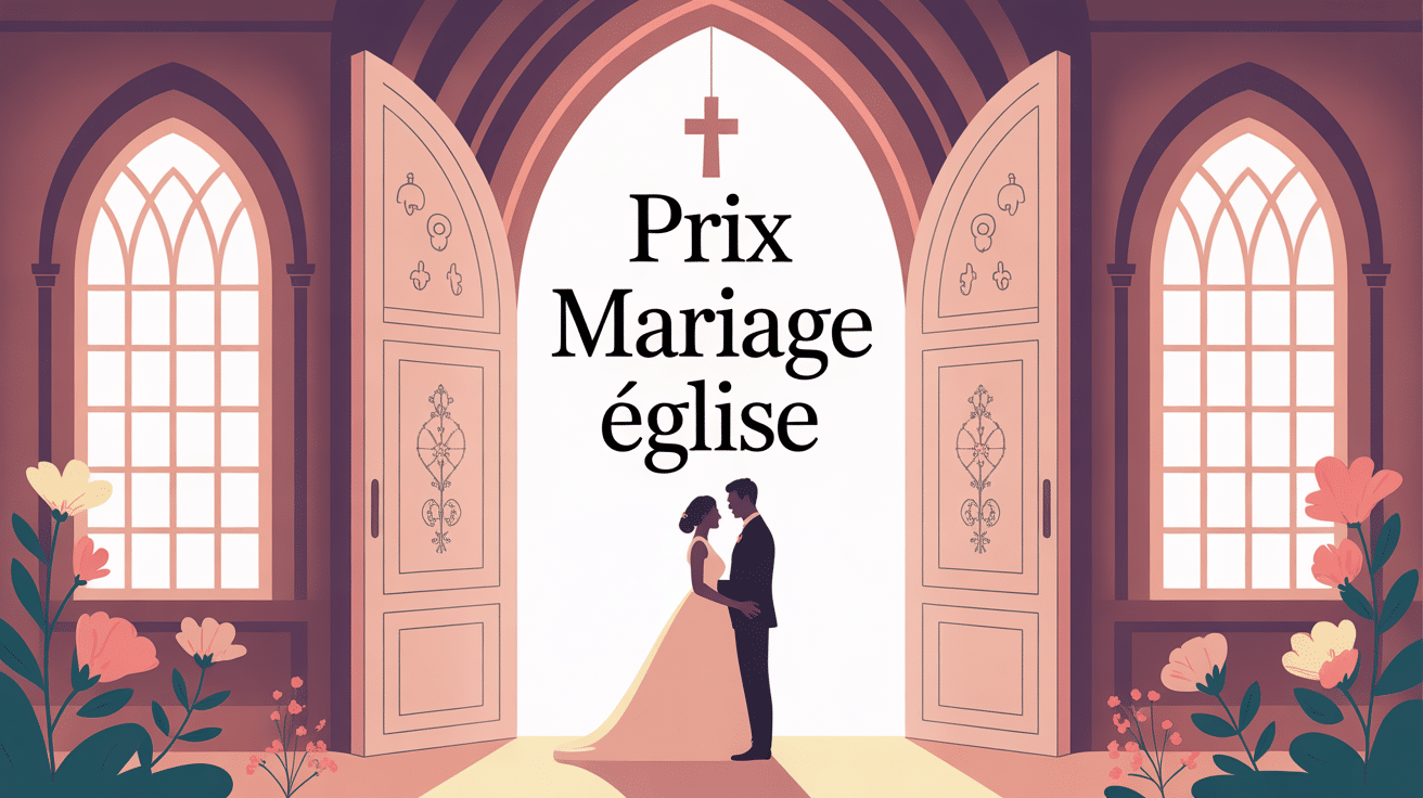 Illustration mariage à l’église France, prix église mariage