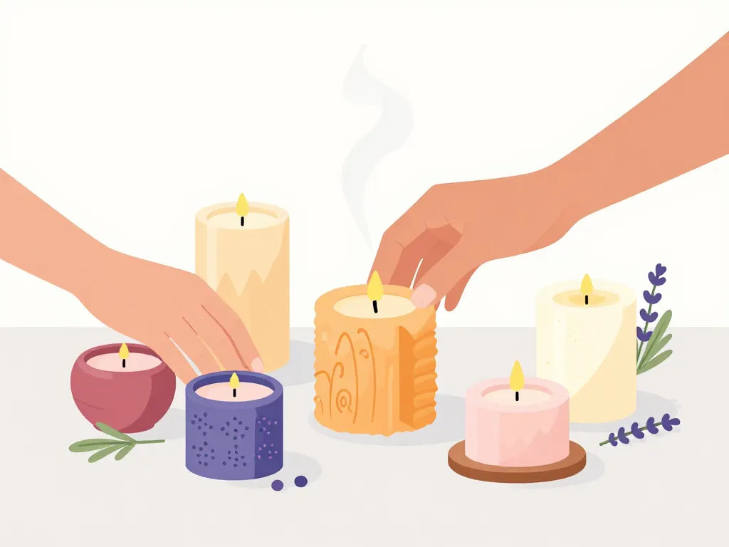 rituel bougie sélection préparation bougies couleurs