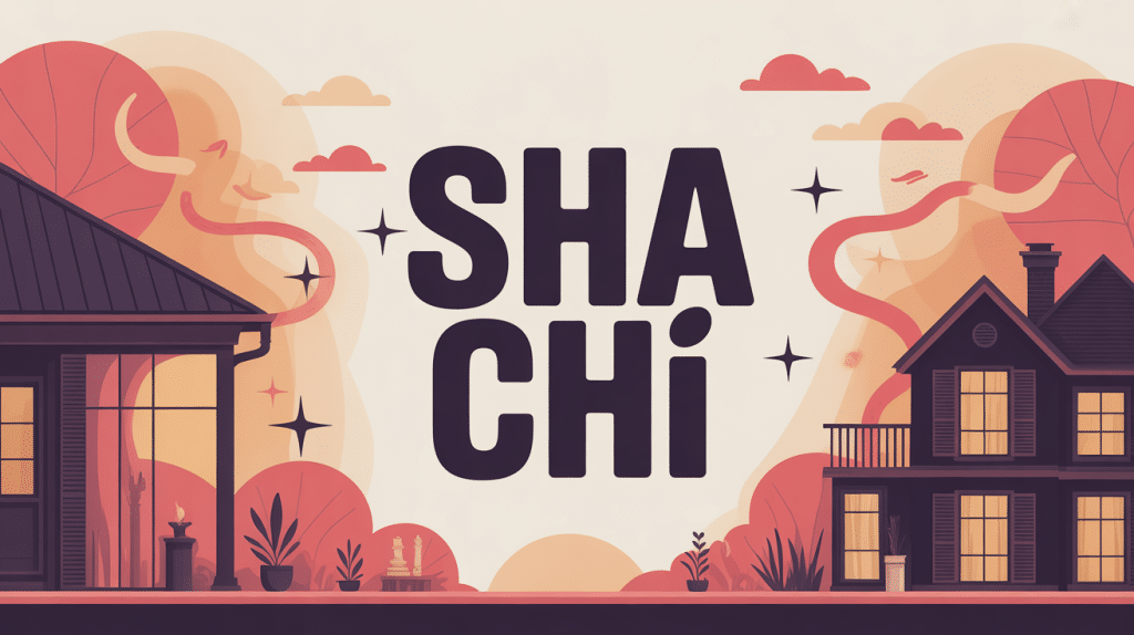 Illustration sha chi feng shui énergie agressive maison