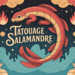 illustration signification tatouage salamandre feu eau