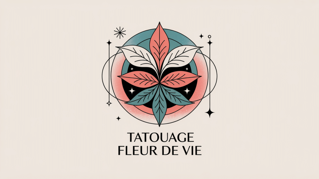 Illustration vectorielle tatouage fleur de vie spirituel et géométrique