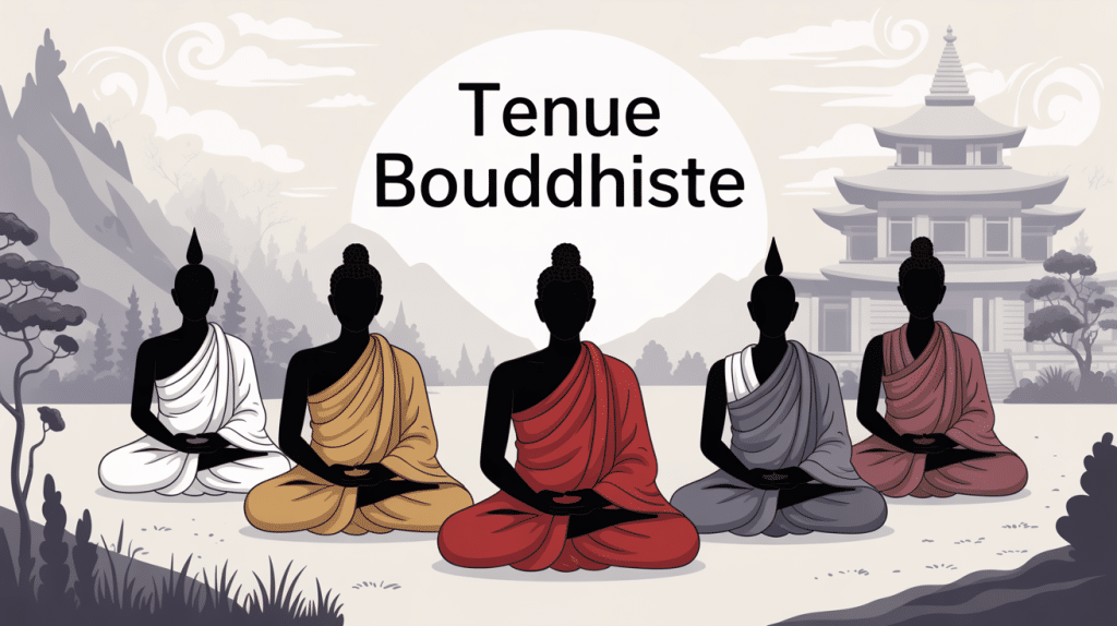 Illustration tenue bouddhiste traditions principales