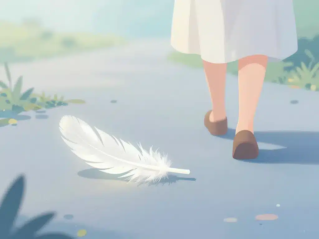 Trouver plume blanche chemin illustration