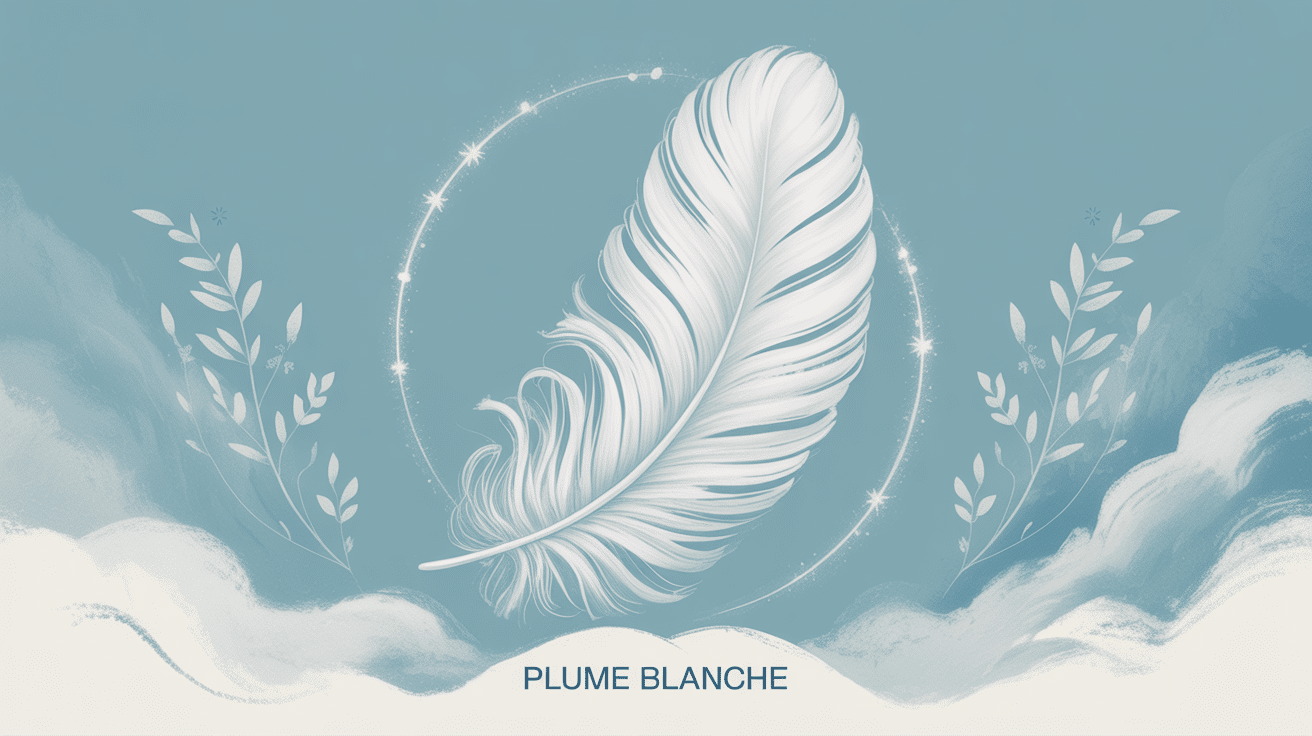 Illustration trouver plume blanche symbole signe