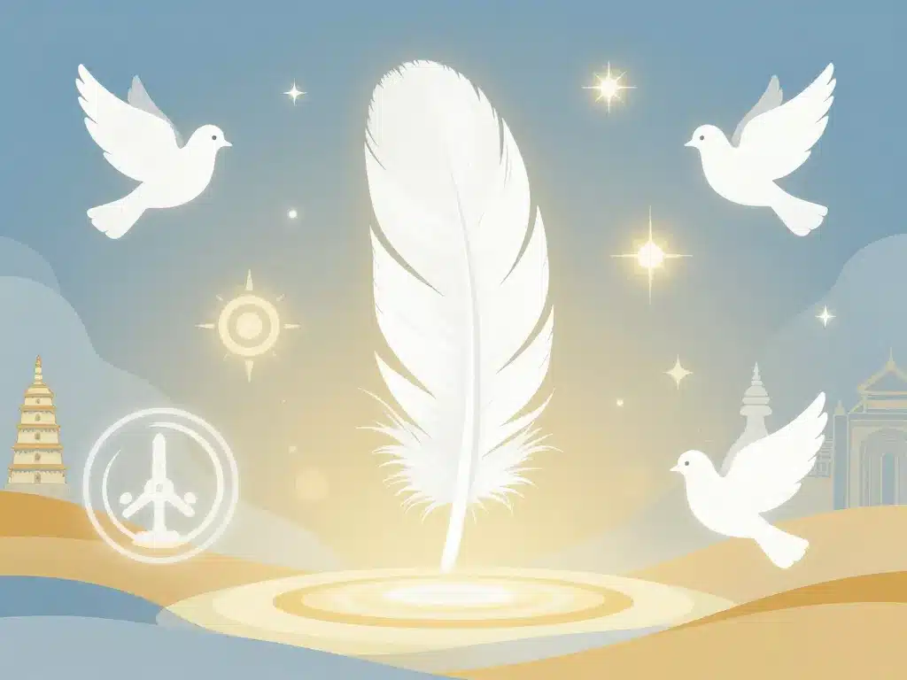 Trouver plume blanche symbolique illustration
