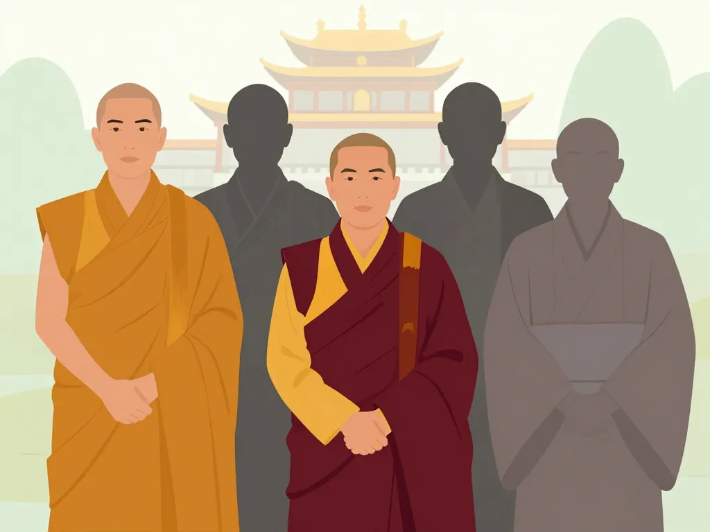 Différences tenues bouddhistes par tradition