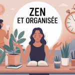 illustration zen et organisée femme organisation douce