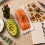 acide gras sature et insature sur table avec aliments