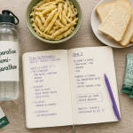 alimentation pour un semi marathon table accessoires