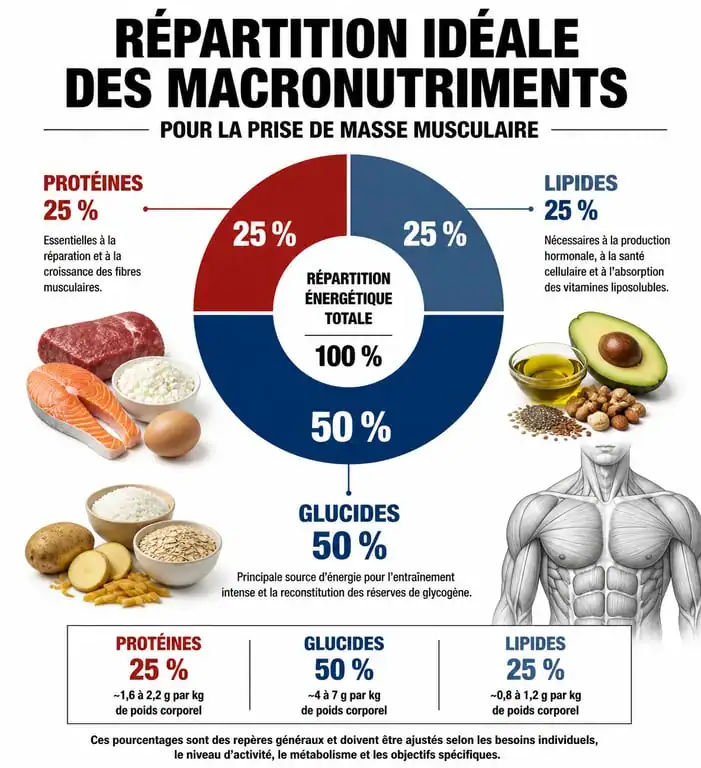 Répartition des macronutriments pour une prise de masse musculaire efficace