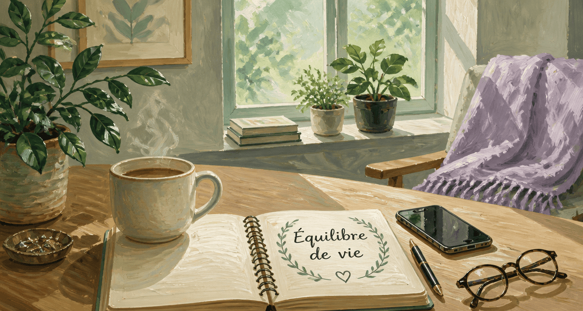 équilibre de vie carnet et ambiance paisible