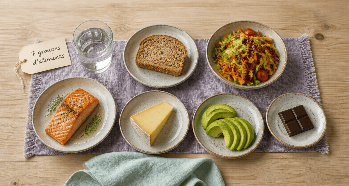 les 7 groupes d aliments tableau assiettes variées