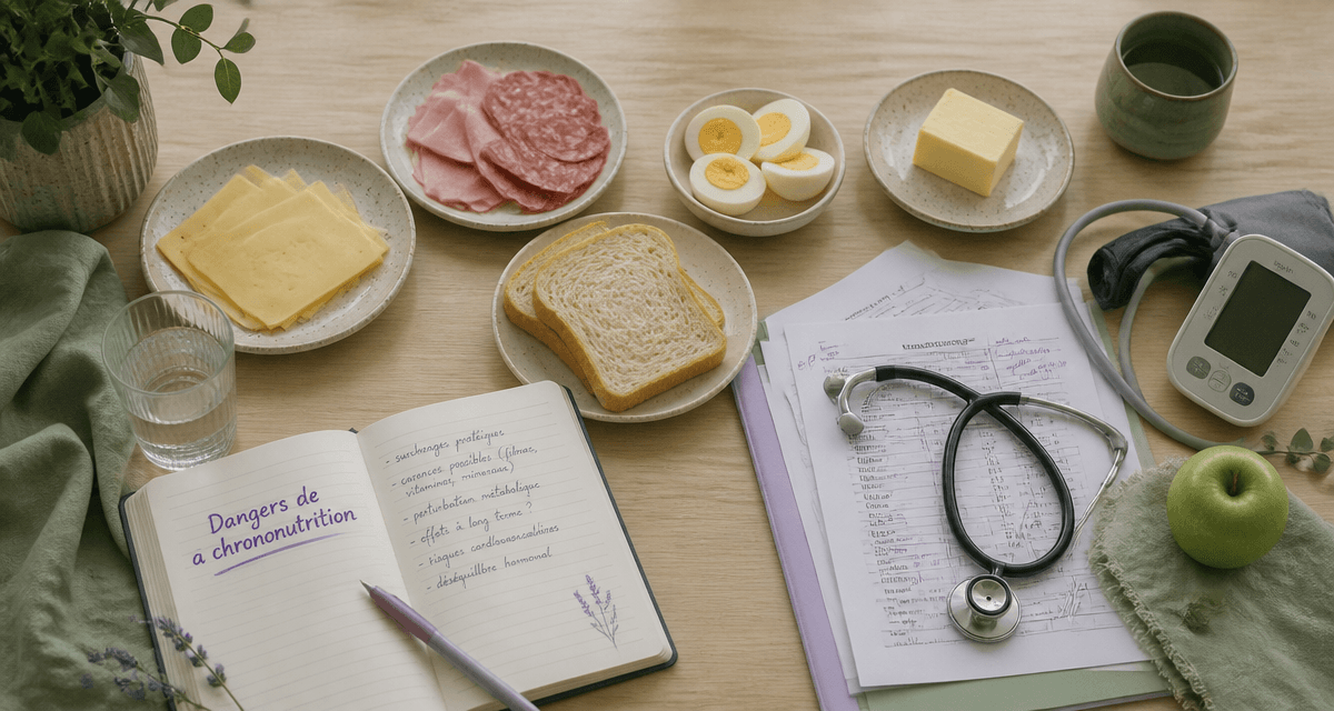 les dangers de la chrononutrition sur une table