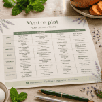 maigrir du ventre alimentation, aliments ventre plat sur table