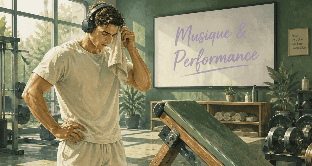 musique de salle de sport athlète concentré