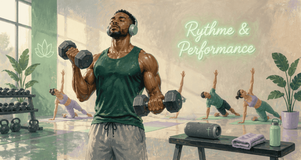 musique fitness sportif haltères salle