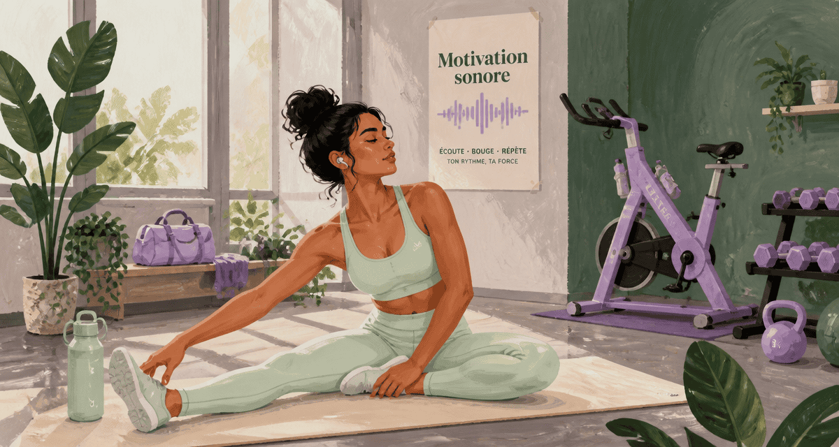 musique sport motivation femme étirements écouteurs