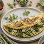 Omelette healthy épaisse aux légumes verts et feta