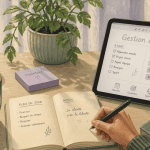 organisation quotidienne carnet notes bureau