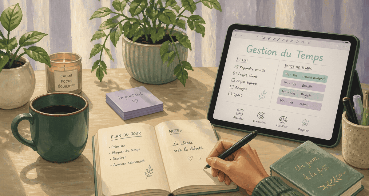 organisation quotidienne carnet notes bureau