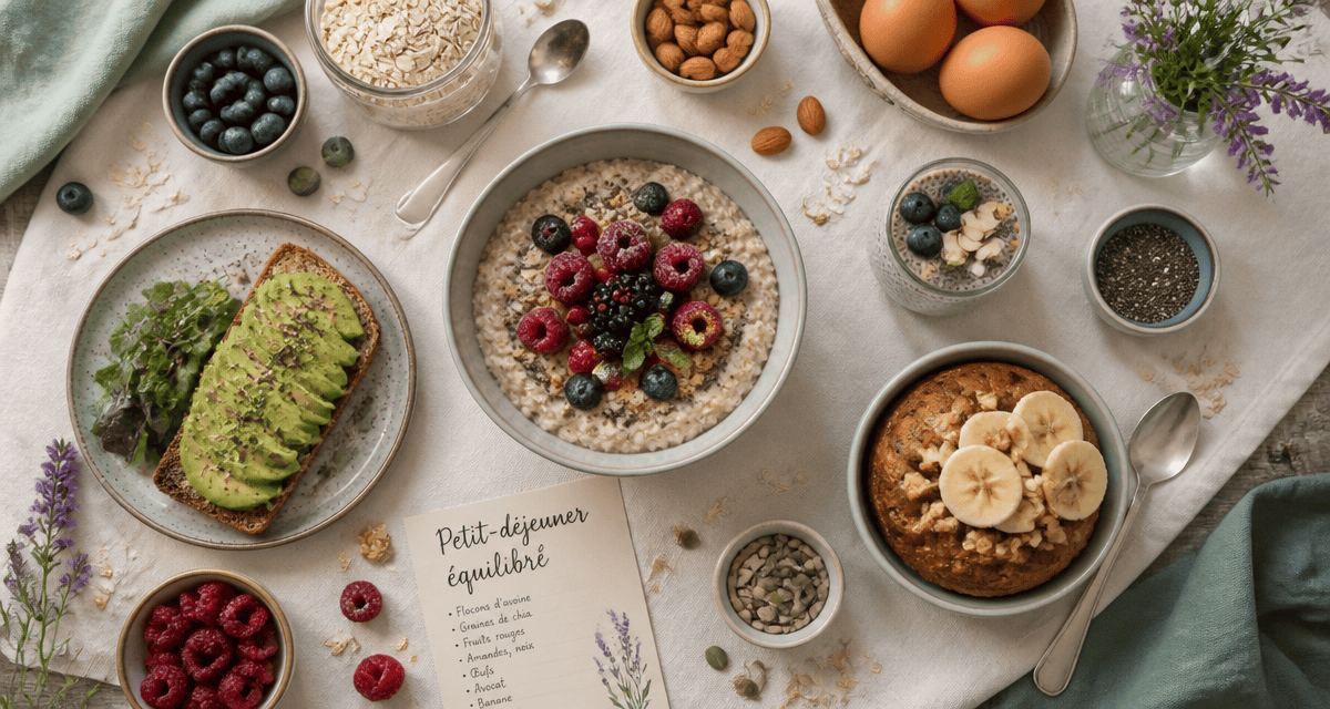 Petit dej équilibré recette porridge toast bowl cake pudding chia fruits