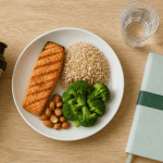 prise de masse musculaire aliments assiette saumon riz brocolis