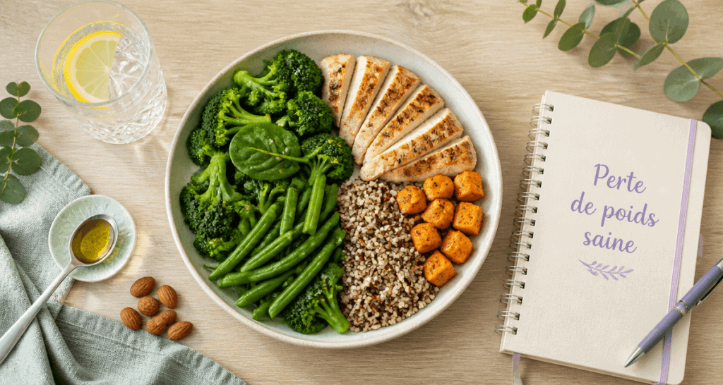 que faut il manger pour perdre du poids assiette équilibrée légumes protéines