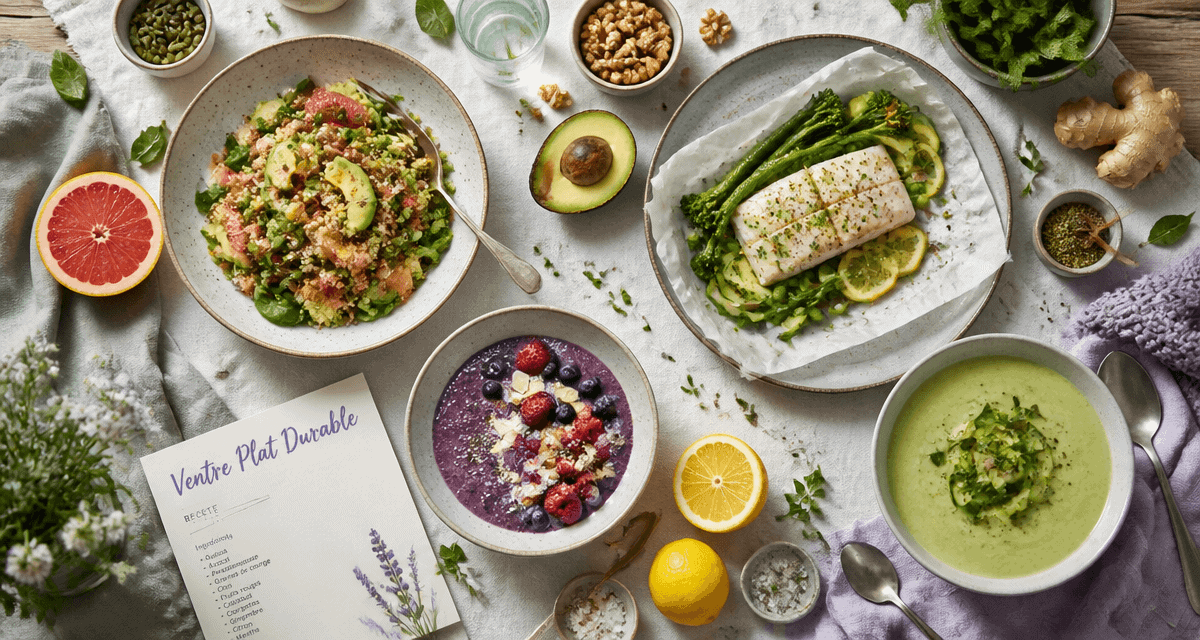recette pour maigrir le ventre avec salade quinoa, bol chia, cabillaud