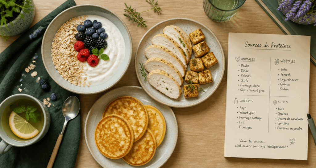recette riche en proteine musculation plateau petit-dejeuner