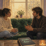 vieilles âmes et relation amoureuse sur canapé