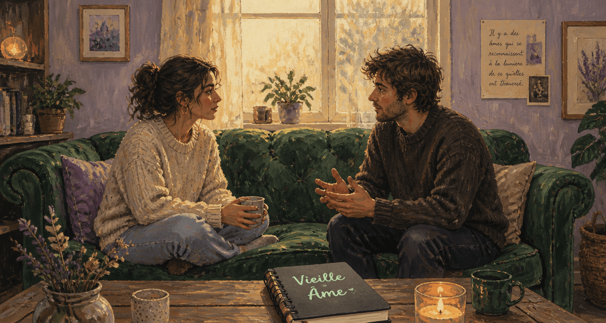 vieilles âmes et relation amoureuse sur canapé