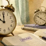10h00 signification : ange et nouveau départ, réveil ancien en gros plan