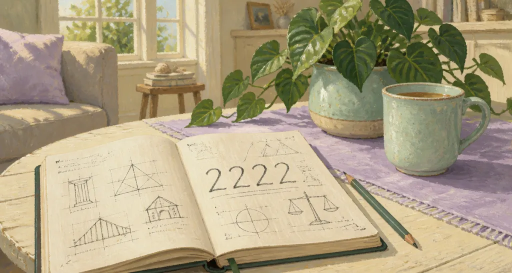 2222 signification carnet et croquis équilibre