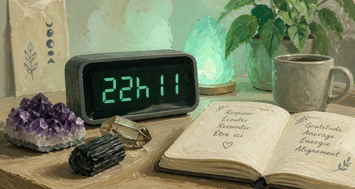 22h11 signification réveil et pierres
