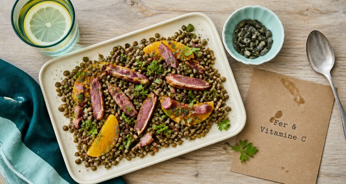 Aliment pour manque de fer : lentilles et vitamine C pour booster l’absorption