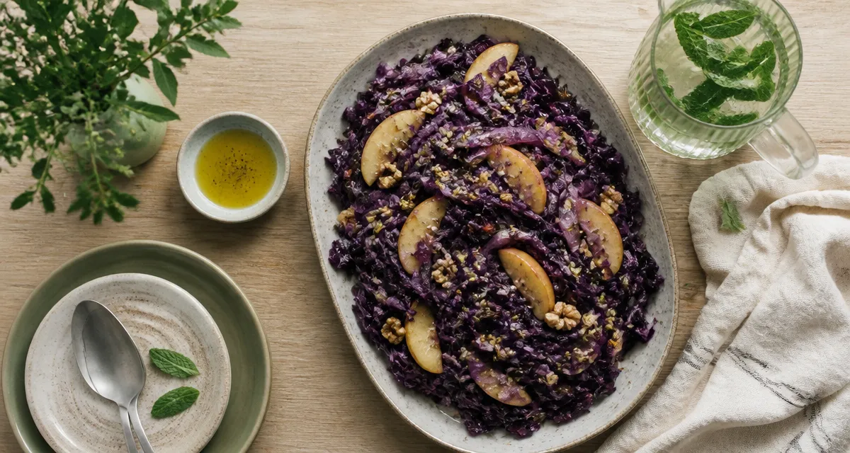 Bienfait du choux rouge cuit en plat avec pommes et oignons
