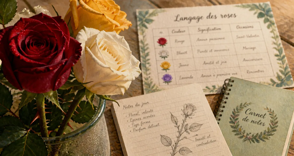 La symbolique de la rose : bouquet de roses rouges blanches jaunes