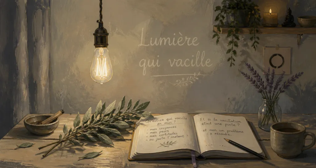 lumière qui clignote toute seule signification spirituelle, ampoule vacillante, ambiance zen