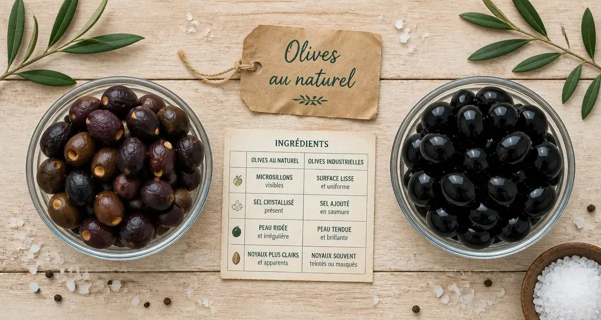Olives noires danger : produits au gluconate ferreux E579, à éviter