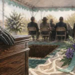 Rever de l'enterrement de quelqu'un qui est deja mort : main sur cercueil et fleurs