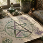 signification pentagramme parchemin gouache