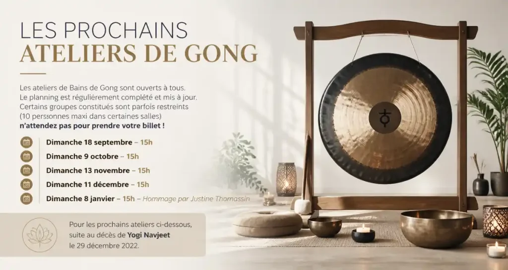 Les prochains ateliers de Gong