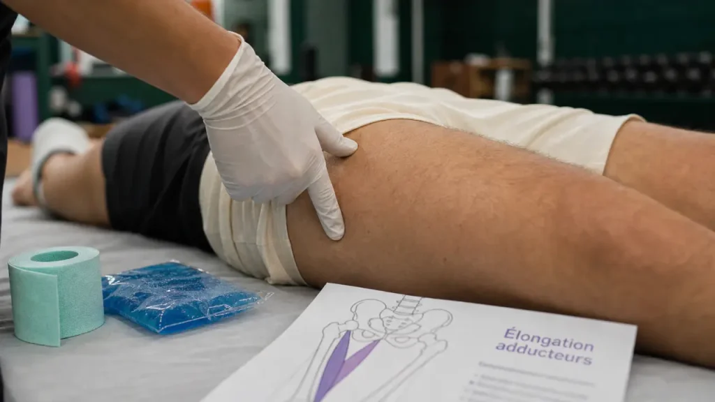 Élongation adducteur : douleur à l’aine, signes à surveiller et reprise progressive