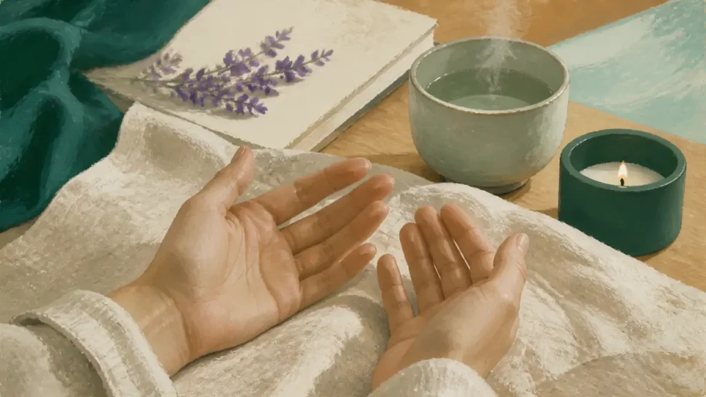 Mains froides signification spirituelle, mains ouvertes et eau tiède