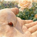 Coccinelle signification : chance et protection, coccinelle rouge sur main