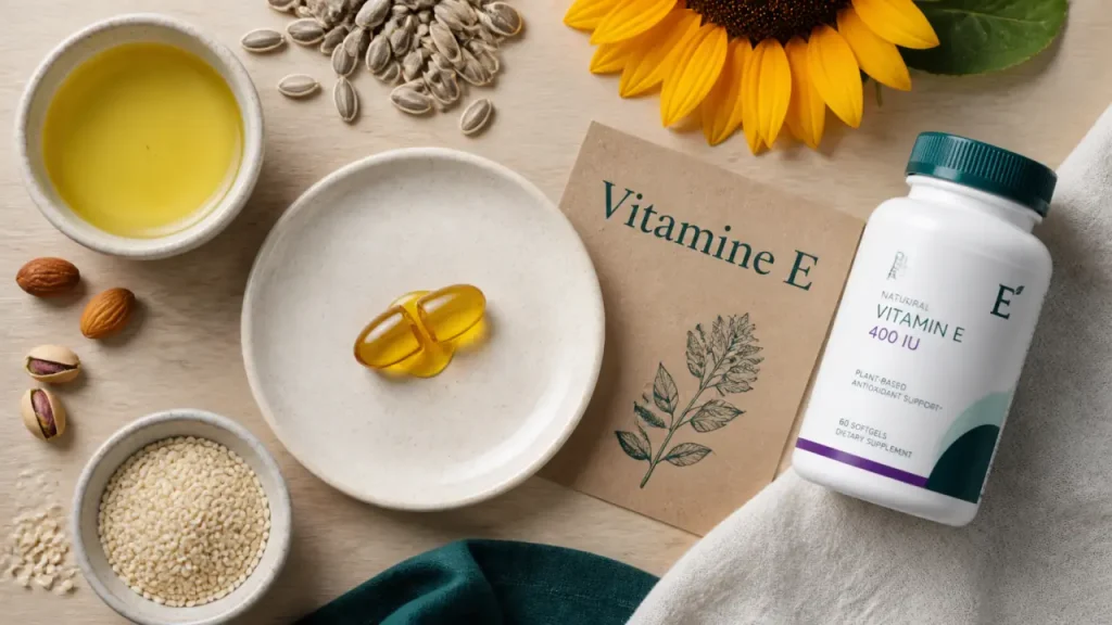 Vitamine E en complément : carence rare, fortes doses à surveiller