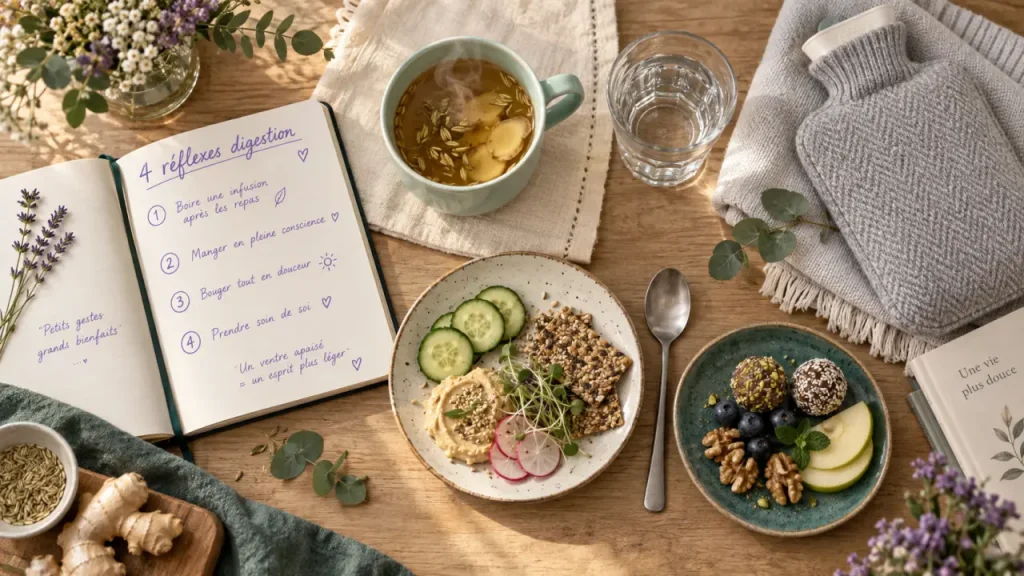 Après un repas trop copieux, 4 réflexes pour soulager la digestion sans aggraver le reflux