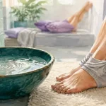 Remède de grand mère pour les pieds gonflés : jambes surélevées et eau fraîche